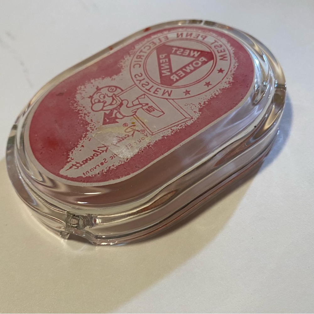 West Penn Electric System Reddy Kilowatt, ashtray, glass, vintage,as shown 1950s - Picture 5 of 5